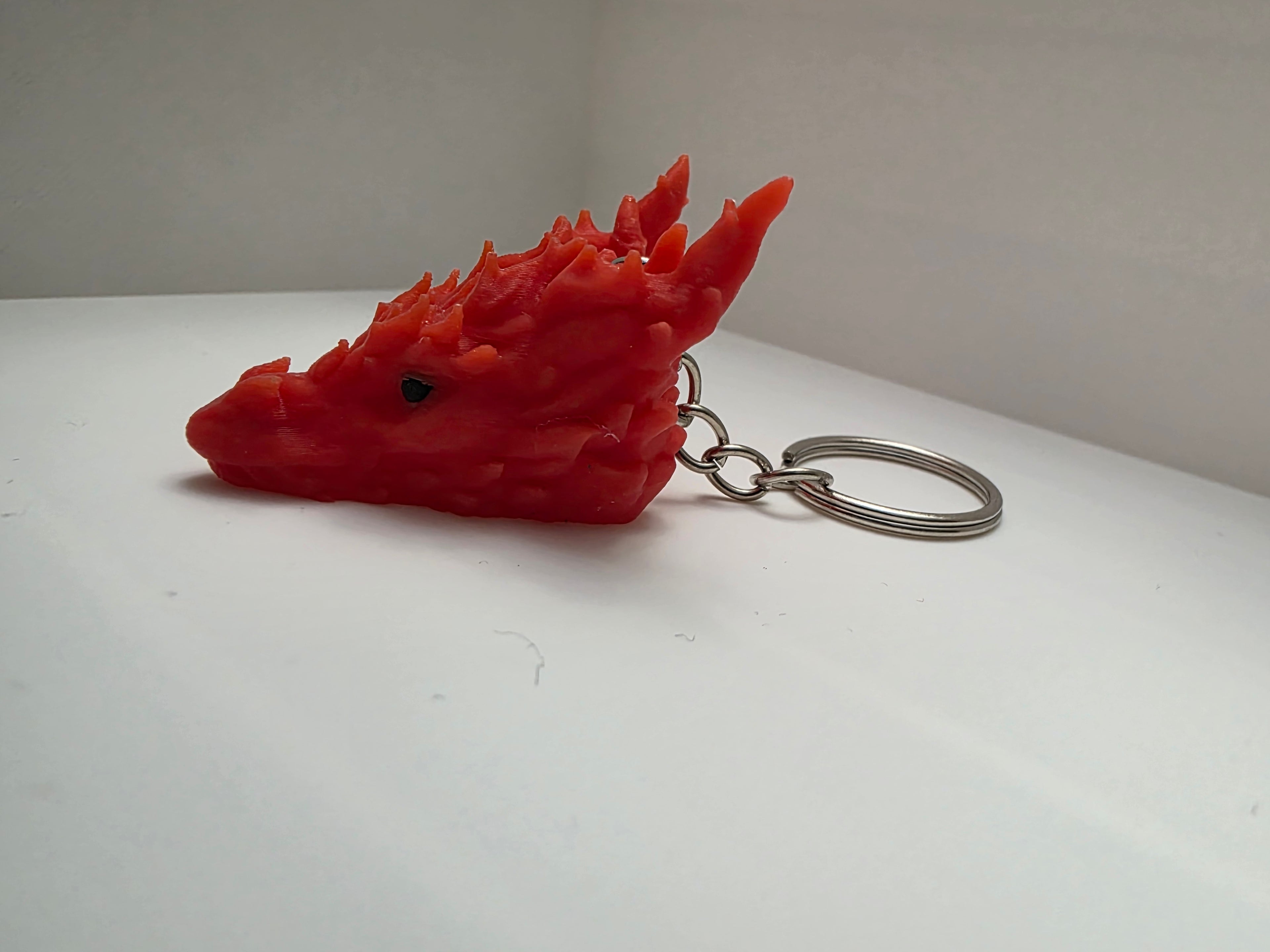 Red Dragon Head Keychain