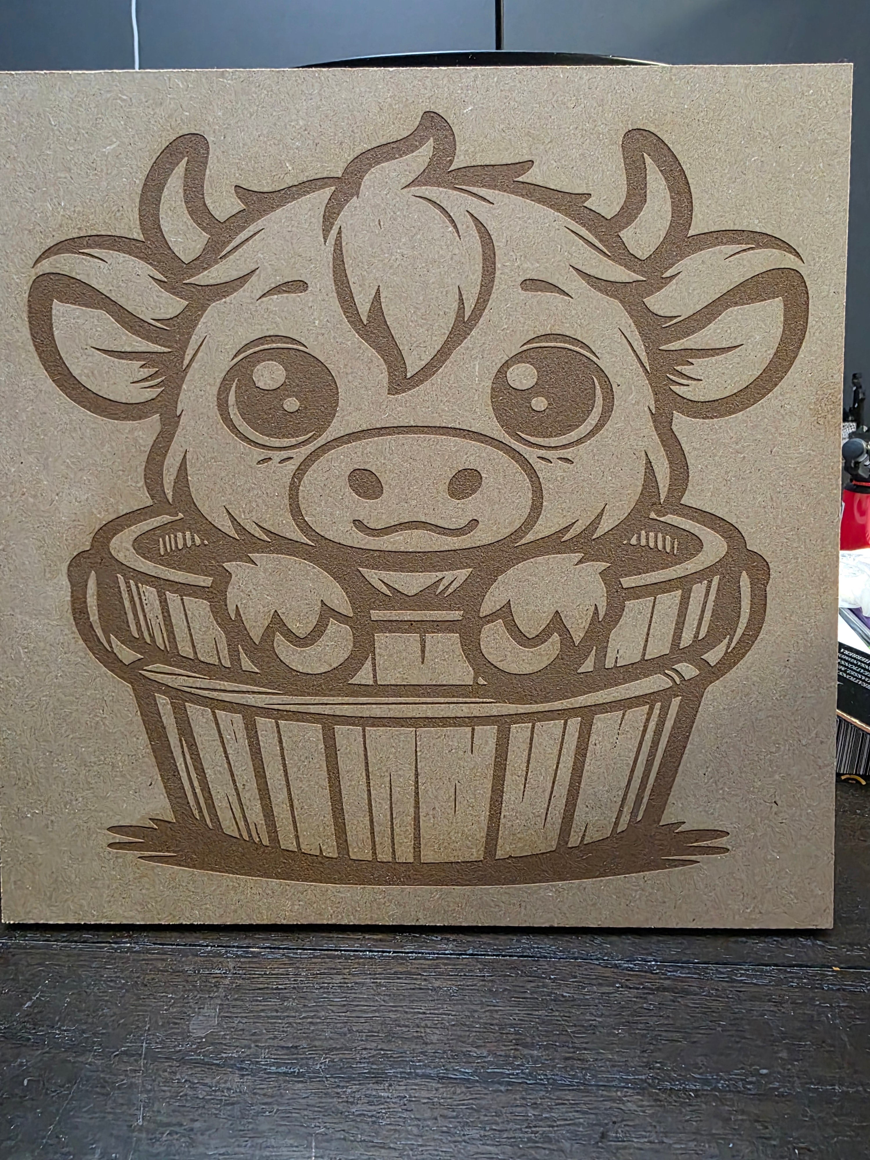 Highland cow bucket