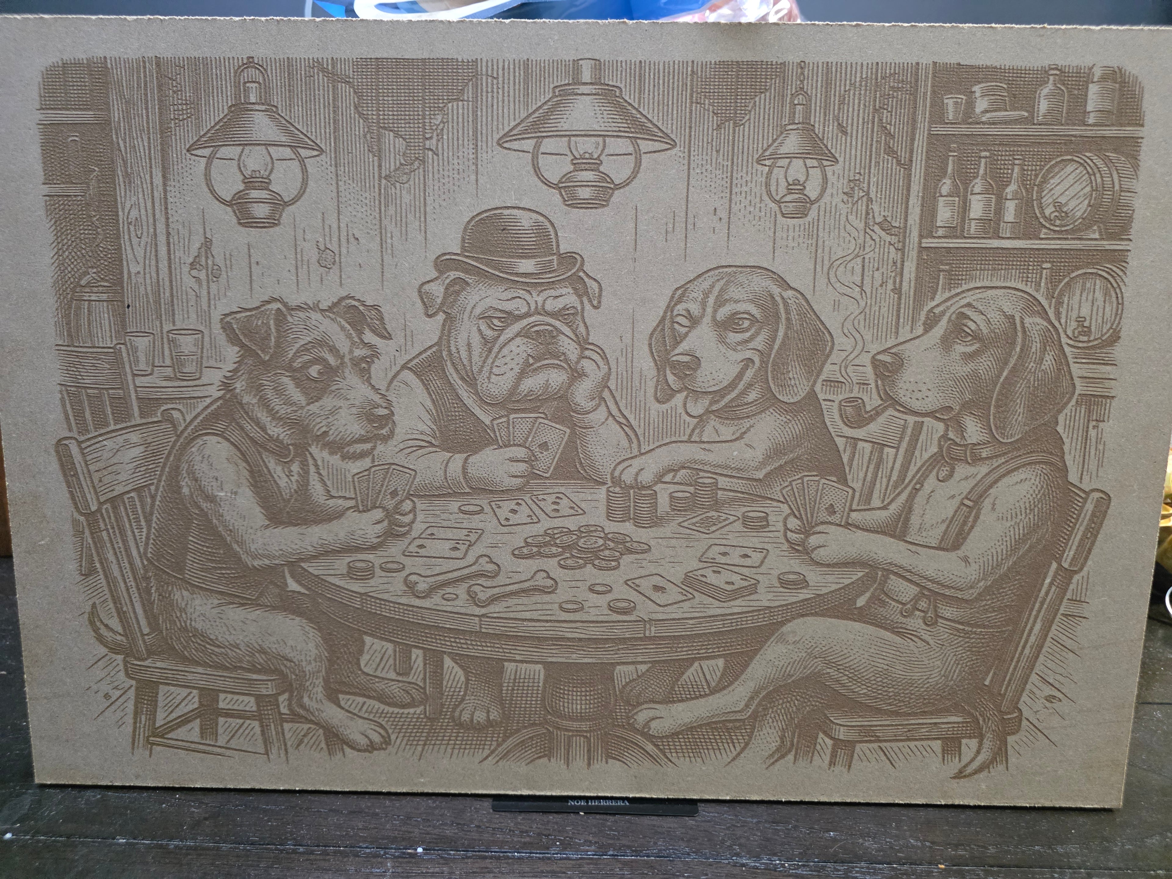 Dogs playing poker